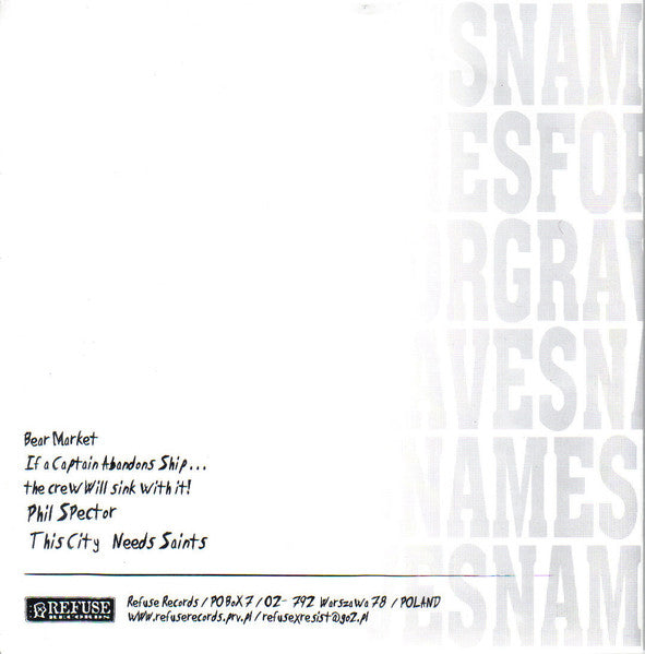 Names For Graves - Version 2.1 (VINYL 7") | Mint (M) Mint (M)-Classic Vinyl Record