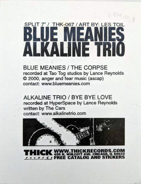 Alkaline Trio / Blue Meanies (VINYL 7" PICTURE DISC) | Mint (M) Mint (M)-Classic Vinyl Record