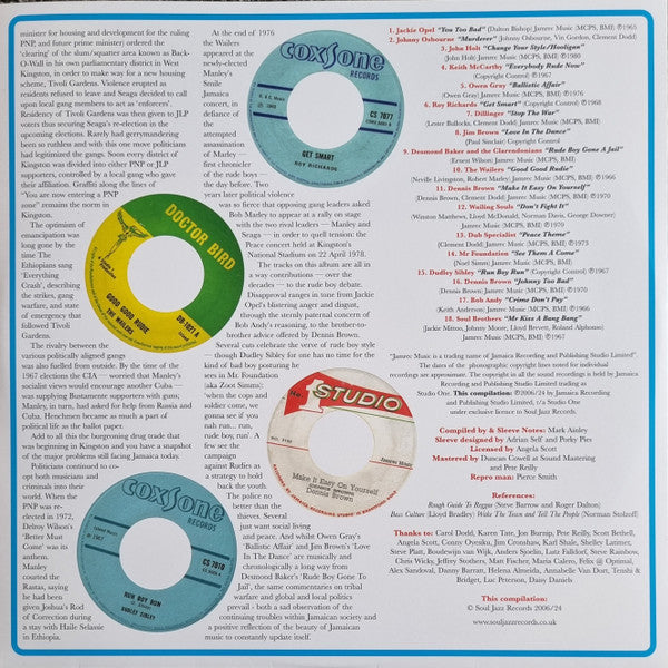 Soul Jazz Records Presents - Studio One Rude Boy (RED/CYAN 2xVINYL RSD) |-Classic Vinyl Record