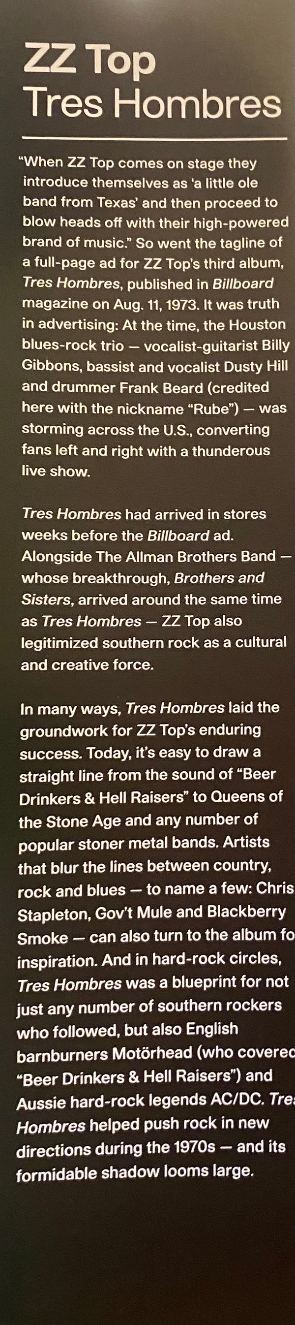 Tres Hombres | Mint (M) Mint (M)-Classic Vinyl Record