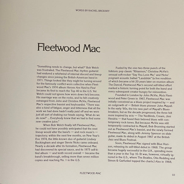 Fleetwood Mac (BLACK & WHITE COLOR VINYL - VMP) | Mint (M) Mint (M)-Classic Vinyl Record