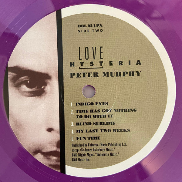 Peter Murphy - Love Hysteria (INDIGO VINYL) | Mint (M) Mint (M)-Classic Vinyl Record