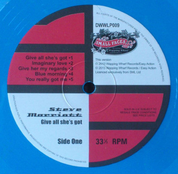Steve Marriott - Give All She's Got (VINYL) | Mint (M) Mint (M)-Classic Vinyl Record