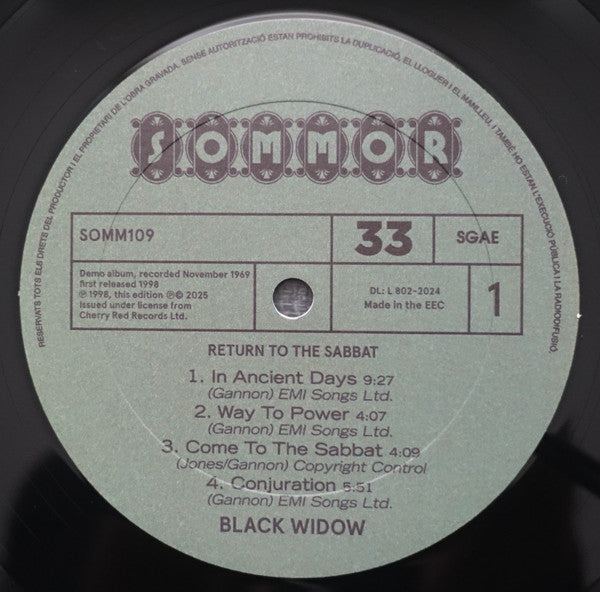 Black Widow (5) - Return To The Sabbat (VINYL) | Mint (M) Mint (M)-Classic Vinyl Record