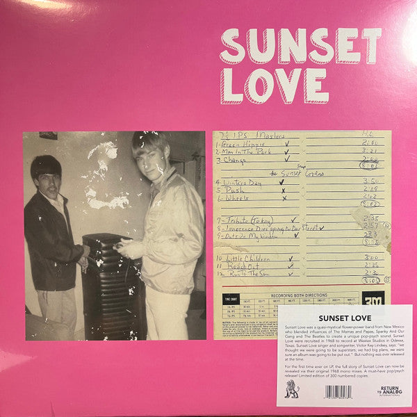 Sunset Love - Sunset Love (VINYL) | Mint (M) Mint (M)-Classic Vinyl Record