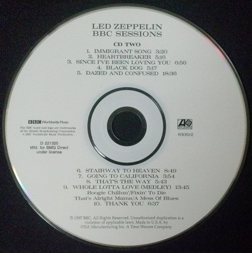 Led Zeppelin - BBC Sessions (2xCD) | Excellent+ (EX+) Excellent+ (EX+)-Classic Vinyl Record