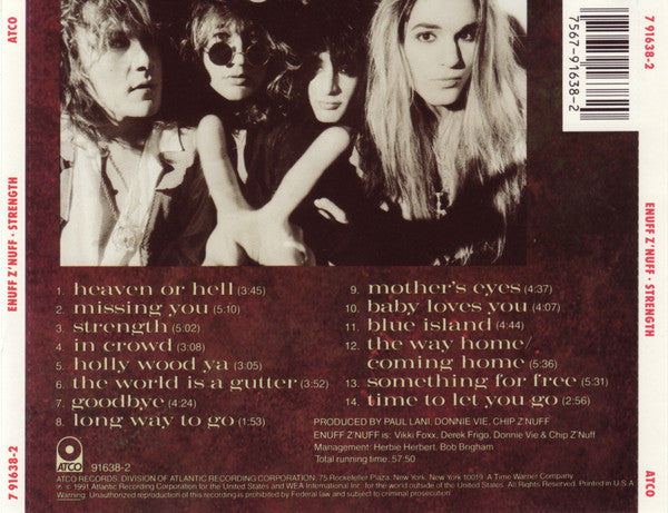 Enuff Z'nuff - Strength (CD) | Near Mint (NM or M-)-Classic Vinyl Record