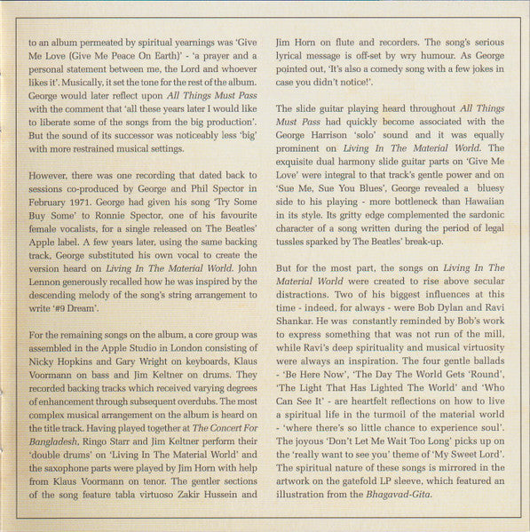 George Harrison - Living In The Material World (CD) | Near Mint (NM) Near Mint (NM)-Classic Vinyl Record