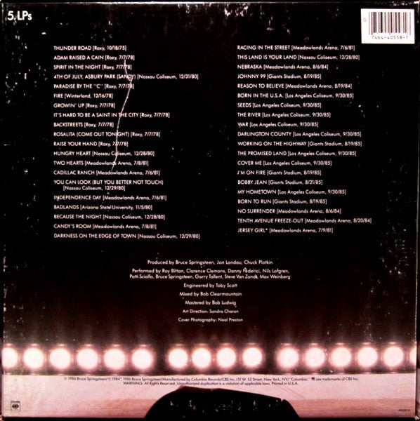 Bruce Springsteen & The E-Street Band - Live / 1975-85 (5x VINYL BOX SET) | Near Mint (NM or M-) Excellent (EX)-Classic Vinyl Record