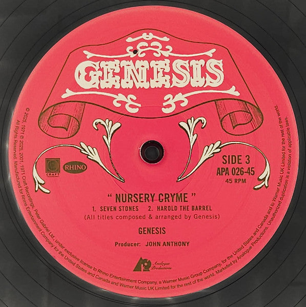 Genesis - Nursery Cryme (2xVINYL AUDIOPHILE) |-Classic Vinyl Record