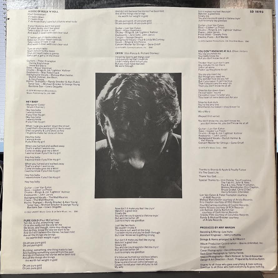 Ringo Starr - Ringo's Rotogravure (VINYL) | Near Mint (NM) Excellent (EX)-Classic Vinyl Record