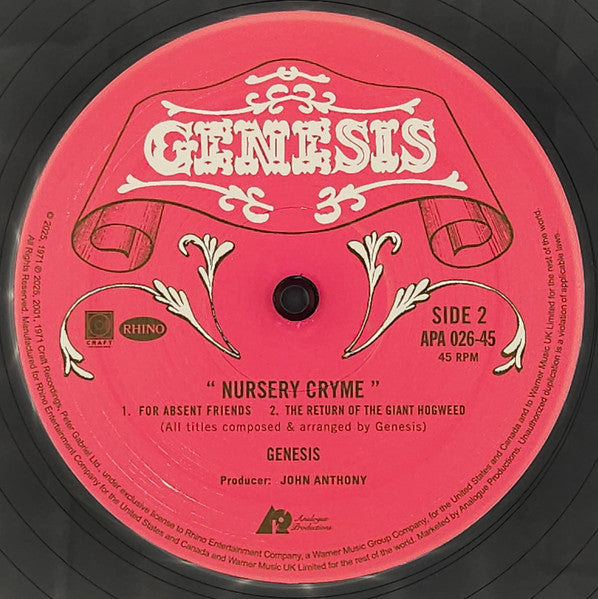 Genesis - Nursery Cryme (2xVINYL AUDIOPHILE) |-Classic Vinyl Record