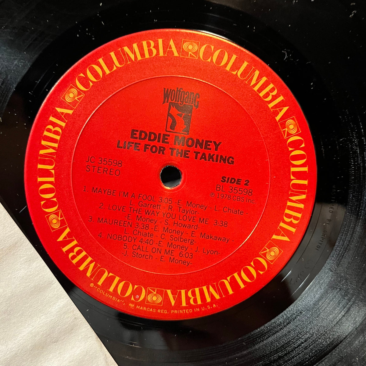 Eddie Money - Life For The Taking (VINYL LP COLUMBIA JC 35598 1978) | Near Mint (NM or M-) Excellent (EX)-Classic Vinyl Record