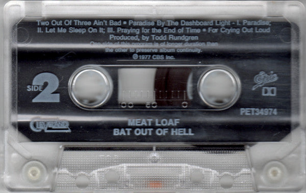 Meat Loaf - Bat Out Of Hell (CASSETTE) | Near Mint (NM) Near Mint (NM)-Classic Vinyl Record