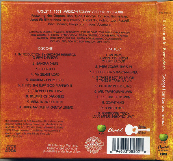 George Harrison - George Harrison And Friends - The Concert For Bangladesh (2xCD BOX) | Near Mint (NM) Near Mint (NM)-Classic Vinyl Record