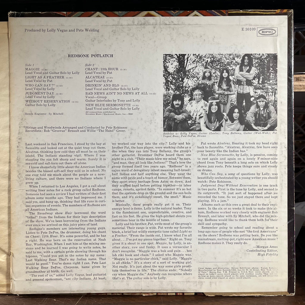 Redbone - Potlatch (VINYL) | Near Mint (NM) Very Good Plus Plus (VG++)-Classic Vinyl Record