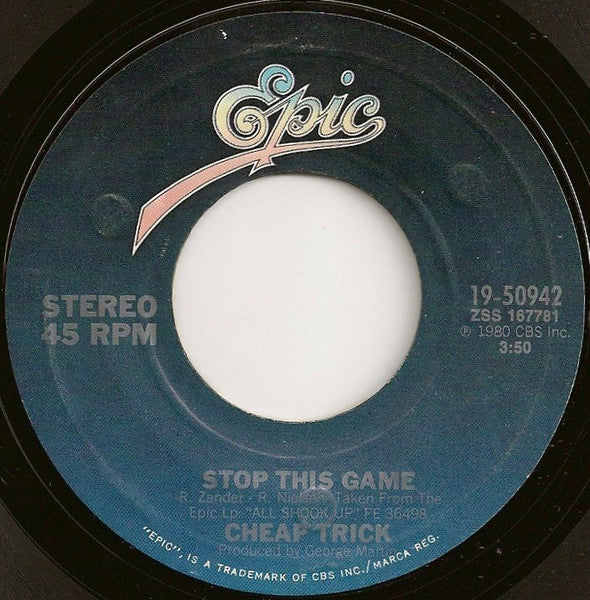 Cheap Trick - Stop This Game (7" VINYL) | Near Mint (NM) Near Mint (NM)-Classic Vinyl Record