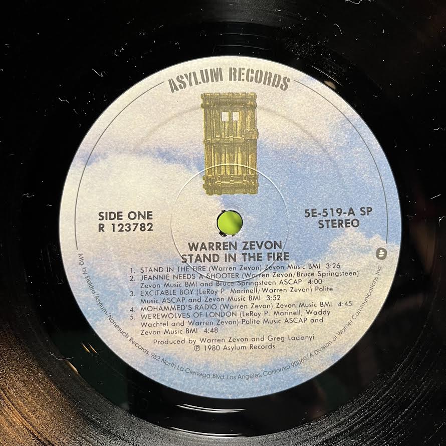 Warren Zevon - Stand In The Fire (VINYL) | Near Mint (NM) Excellent (EX)-Classic Vinyl Record