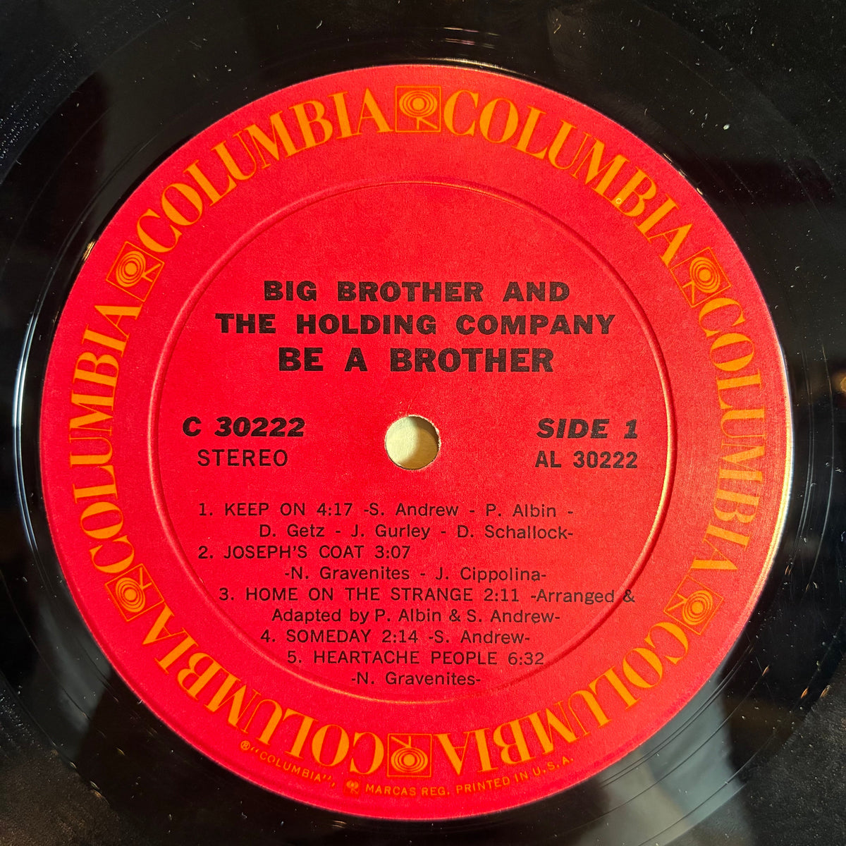 Big Brother & The Holding Company - Be A Brother (VINYL) | Very Good Plus (VG+) Very Good Plus (VG+)-Classic Vinyl Record