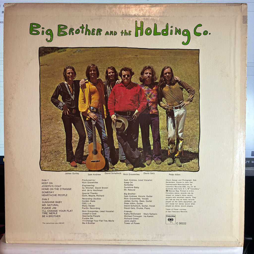 Big Brother & The Holding Company - Be A Brother (VINYL) | Very Good Plus (VG+) Very Good Plus (VG+)-Classic Vinyl Record