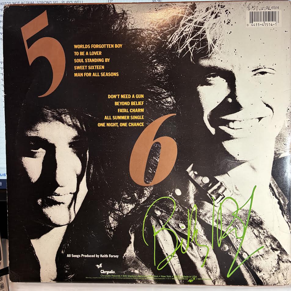 Billy Idol - Whiplash Smile (VINYL) | Very Good Plus (VG+) Excellent+ (EX+)-Classic Vinyl Record