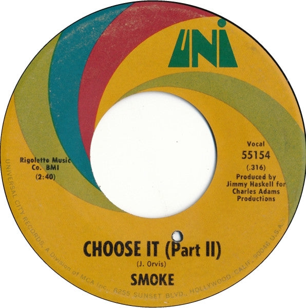 Smoke (38) - Choose It (7" VINYL) | Very Good Plus (VG+) Generic-Classic Vinyl Record