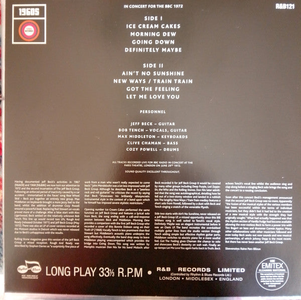 In Concert For The BBC 1972 | Mint (M) Mint (M)-Classic Vinyl Record