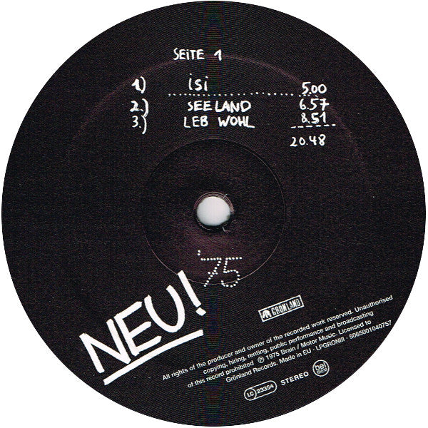 Neu! - Neu! '75 (VINYL) | Mint (M) Mint (M)-Classic Vinyl Record