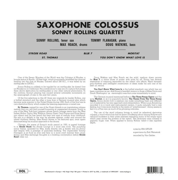 Sonny Rollins - Saxophone Colossus | Mint (M) Mint (M)-Classic Vinyl Record
