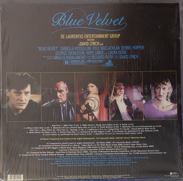 Angelo Badalamenti - Blue Velvet (Original Motion Picture Soundtrack) (VINYL) | Near Mint (NM) Near Mint (NM)-Classic Vinyl Record