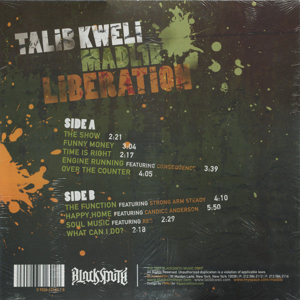 Talib Kweli + Madlib - Liberation | Mint (M) Mint (M)-Classic Vinyl Record