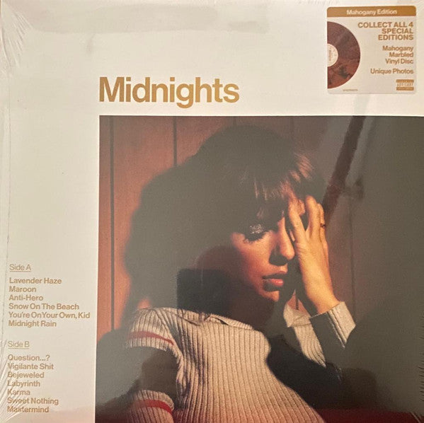 Taylor Swift Midnights Republic Records LP, Album, S/Edition, Mah Mint (M) Mint (M)-Classic Vinyl Record