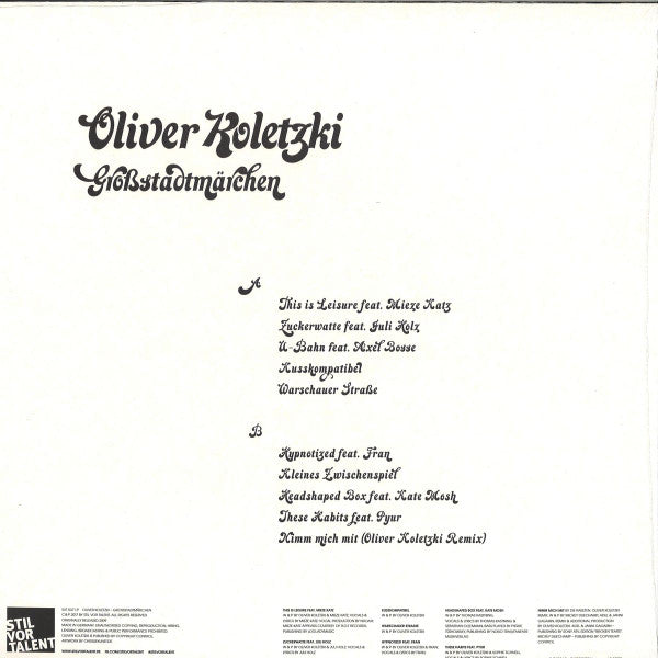 Oliver Koletzki - Großstadtmärchen | Mint (M) Mint (M)--Classic Vinyl Record