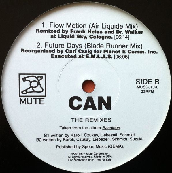 Can - The Remixes (12" VINYL) | Excellent+ (EX+) Generic--Classic Vinyl Record