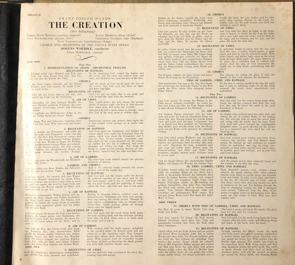 Joseph Haydn - The Creation (Die Schöpfung) | Very Good Plus (VG+) Very Good (VG)-Classic Vinyl Record
