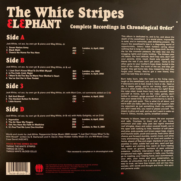 The White Stripes - Elephant (VINYL) | Mint (M) Mint (M)-Classic Vinyl Record