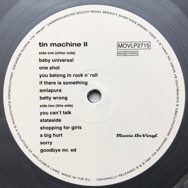 Tin Machine II | Mint (M) Mint (M)-Classic Vinyl Record