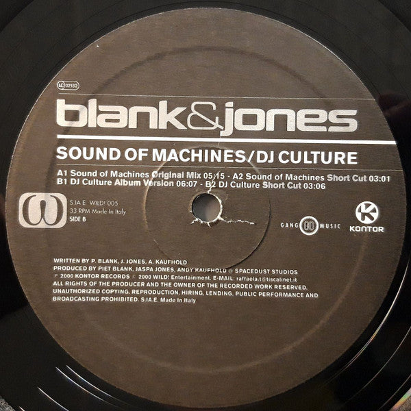 Blank & Jones - Sound Of Machines / DJ Culture (12" VINYL) | Excellent+ (EX+) Near Mint (NM)-Classic Vinyl Record