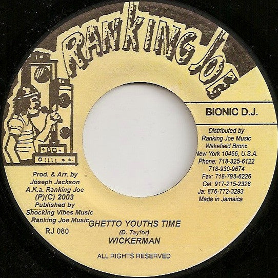 Wickerman - Ghetto Youths Time | Near Mint (NM) Generic-Classic Vinyl Record