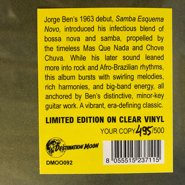 Jorge Ben - Samba Esquema Novo (CLEAR NUMBERED VINYL) |--Classic Vinyl Record